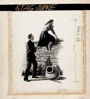 James Bama - stag magazine v3#5 june 1952 illustration original art (official magazine corp, 1952).