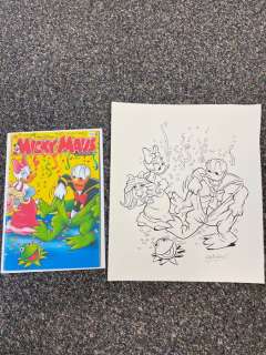 Ray Nicholson | Micky Maus magazin - Original coverdrawing of Donald and Daisy by Ray Nicholson - Size: 33 x 37 cm. | Catawiki