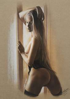 Denis Prenzel | Denis Prenzel - Original drawing - Pin-up - Kessie - Size: 30 x 40 cm. - (2021) | Catawiki