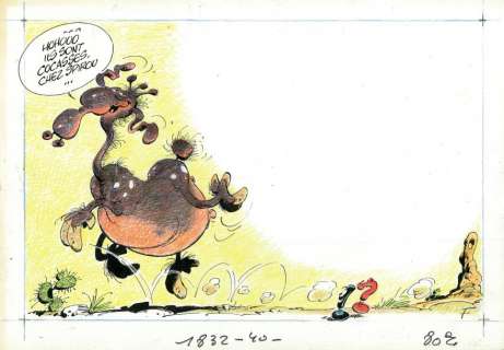 Franquin, André | ILS SONT COCASSES CHEZ SPIROU . Illustration pour le sommaire | Coutau Bégarie