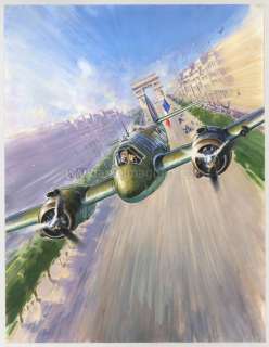 Lucio Perinotto - illustration originale intitulée "Beaufighter Champs-Elysées