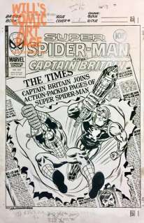 Frank Giacoia Larry Lieber - super spider-man and captain britain #231 cover (marvel uk, 1977)