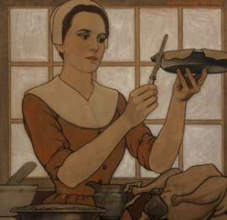  - Guernsey Moore (American, 1874-1925)
 Thanksgiving, The Saturday Evening Post cover, November 18, 1905
 Watercolor and i...