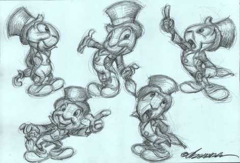 Joan Vizcarra | Jiminy Cricket Study - Original Drawing - Joan Vizcarra - 48 x 32 cm - Pencil Art | Catawiki