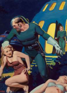 Hugh Joseph Ward (American, 1909-1945)
 Chaos and Back, Spicy Adventure Stories cover, July 1941
 Oil on canvas
 29 x 21... | Heritage