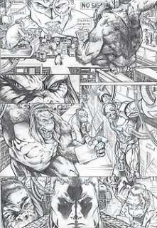 Domenech, Sergi - Justice League : Gorilla Grodd & Cyborg - Original page (p.2) - Signed by Sergi Domenech (front) - Size: 30 x 42 cm