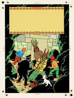 Hergé (Studios) | Tintin, Le Temple du Soleil, bleu de coloriage et son film noir pour la couverture de l’album. | Septimus