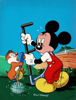 Walt Disney | Mickey à la ferme, Couverture originale en couleurs directes pour le journal Mickey n° 207 du 13 mai 1956. | Septimus