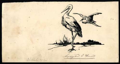 Robert Graafland | Robert Graafland (1875-1940) Oostindische inkt op tekenkarton - Originele illustratie voor een leerboek van uitgeverij Malmberg. - (1920/1925) | Catawiki