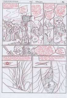 Azpiri, Alfonso-Carlos Giménez - Azpiri, Alfonso-Carlos Giménez - Original preliminary page - Cementerio Estelar - Tribute to Juan Giménez - (2004)