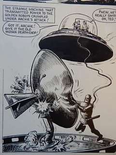Kearon, Ted | Kearon, Ted - Originele pagina - Archie, de man van Staal - Robot Archie in Menace of the Golden Men - (1966) | Catawiki