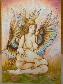 Martina Bolognini | M. Bolognini - illustrazione originale "Pretty Bird" - Page volante - Exemplaire unique - (2022) | Catawiki