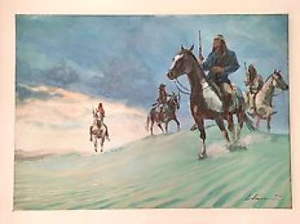 Luca Vannini - Tex - Luca Vannini - grande dipinto originale su tela "Tiger tra i Chiricahua" Kit Carson - Page volante - Exemplaire unique - (2015)