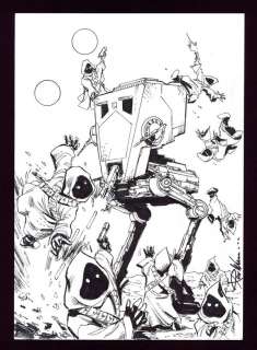 AT-ST vs. Jawas Sketch by Ron Williams | mycomicshop.com