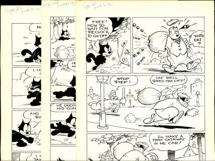 Messmer - FELIX THE CAT #12, Pages 21, 22, 23, Original Art | Russ Cochran