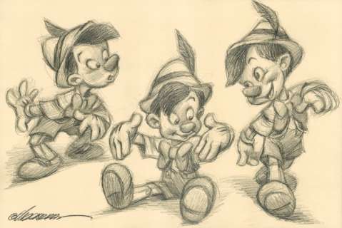 Joan Vizcarra | Pinocchio Model Sheet - Original Drawing - Joan Vizcarra - 48 x 32 cm - Pencil Art | Catawiki