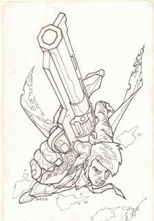 Bong Dazo - man with revolver - signed