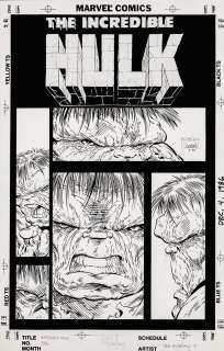 Todd McFarlane Al Gordon - incredible hulk #346 un-used cover (1988)