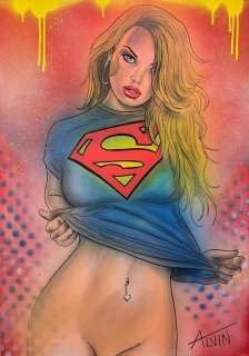 Alvin Silvrants | Supergirl Undress - Original drawing in colour by Alvin Silvrants | Catawiki