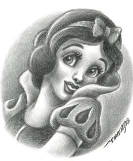 Joan Vizcarra | Snow White Portrait - Original Drawing - Joan Vizcarra - Pencil Art | Catawiki