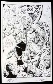 Andy Smith, Jim Starlin - fantastic four #5 p. 16 - annihilus, blastaar, firelord, and the f4 1/2 splashes - 2014 signed
