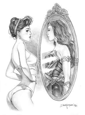 Dave Nestler - "A Girl Can Dream", WW original pencil sketch