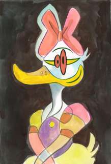 Tony Fernandez, Disney Artist | Daisy Duck Inspired By Picasso’s Art - Original Painting - Tony Fernandez Signed - Watercolor Art - Original Artwork | Catawiki