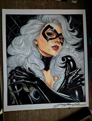 Guilherme Silva - BLACK CAT - Pinup art by Guilherme Silva - 10,8" x 12,8"