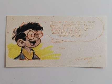 Mittéï | Mittéï - Dessin dédicacé couleur - Désiré - (1988) | Catawiki