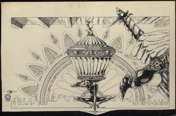 Philippe Druillet | Planche originale découpée d’Elric le Nécromancien – P08 | Galerie Barbier