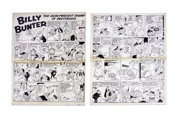 Lot 341 - Two pages of Billy Bunter artwork by Reg Parlett | misc / divers