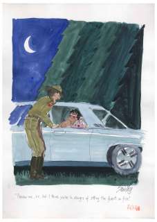 Francis ’’Smilby’’ Wilford-Smith Original Artwork Done for ’’Playboy’’ -- Pen & Watercolor Measures 11’’ x 15’’ | Nate Sanders