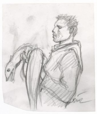 Enki Bilal | GRAPHITE IN PROGRESS 3 – Dessin original 91 | Galerie Barbier