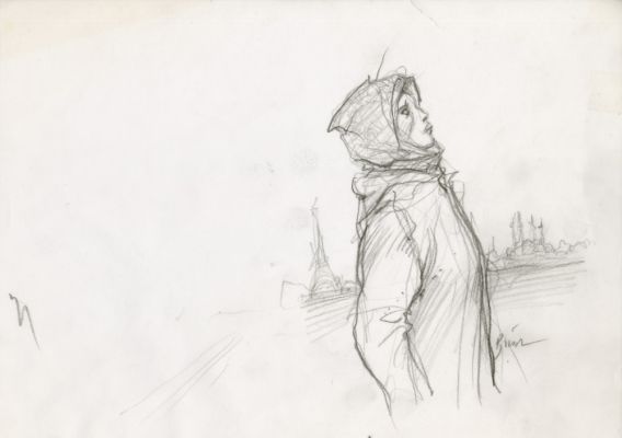 Enki Bilal | GRAPHITE IN PROGRESS 3 – Dessin original 3 | Galerie Barbier