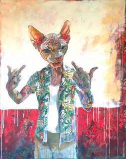 Nicolas et Vérane  Otero - Peinture originale, F***, hommage à Kurt Cobain - Confessions d‘un enragé