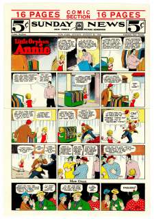 Gray - LITTLE ORPHAN ANNIE, Sunday Color Proof (08/25/1940) | Russ Cochran