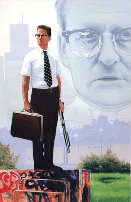 Dave Nestler - "Falling Down" original mixed media painting, 11x17" from Dave Nestler