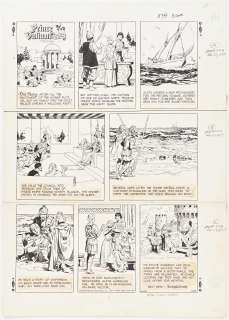 John Cullen Murphy ’’Prince Valiant’’ Sunday Comic Strip Original Artwork -- #2129 Dated 27 November 1977 | Nate Sanders