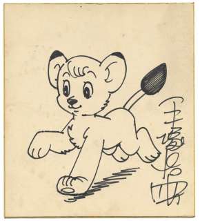 Osamu Tezuka Hand-Drawn Shikishi "Jungle Emperor Leo (Kimba The White Lion)" | Mandarake (Big Web)