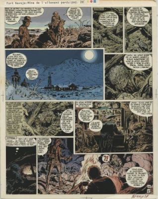 Jean Giraud | Blueberry, Tome 11 "La Mine de l’Allemand perdu", bleu de la planche 28 | Galerie 9ème Art