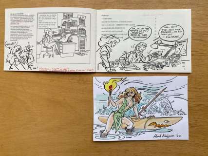 Kuijpers, Henk | Franka - Dédicace + losse tekening in Jaarverslag Nationale Nederlanden - Broché - EO - (1986) | Catawiki