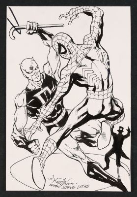 Ron Williams | Spider-Man vs. Daredevil Sketch by Ron Williams | mycomicshop.com