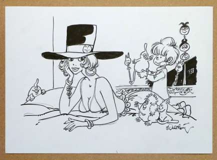 Walthéry, François | Walthéry, François - Dessin original - Natacha - Hommage à Will - (2016) | Catawiki