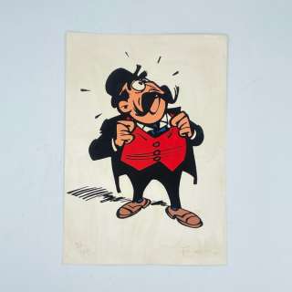 Franquin - 120 Ex | Spirou et Fantasio - Sérigraphie Le maire de Champignac - Page volante | Catawiki