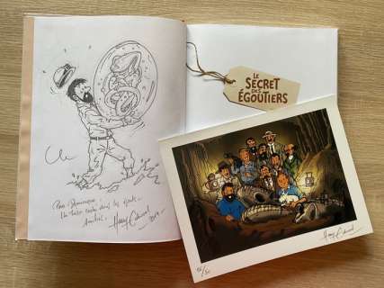 Edwood, Harry | Hommage à Hergé - Le secret des égoutiers making of - TL - Dédicacé par Harry Edwood - (2018) | Catawiki