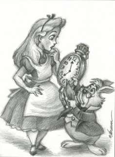 Joan Vizcarra | Alice In Wonderland: Alice & The White Rabbit - Original Drawing - Joan Vizcarra - Pencil Art - Original Artwork | Catawiki