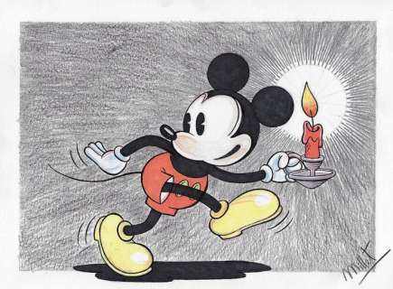 Millet | Mickey Mouse - Vintage Mickey - Signed Original Colour Drawing by Millet | Catawiki