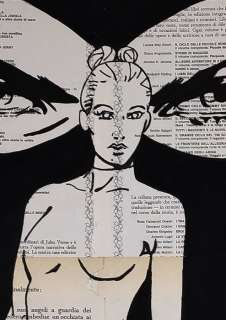 Boriani, Andrea | Boriani, Andrea - Eva Kant - Original drawing - su pagine di libro antico | Catawiki