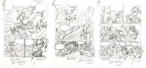 Cabella Sergio | Paperinik I PPK 44-1 - Paperinik e la notte dei follower - 3 signed original sketch pages by Sergio Cabella - (2019) | Catawiki