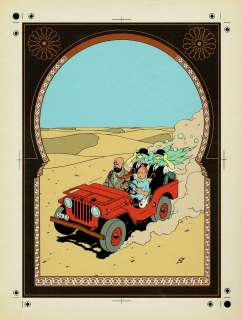 Hergé (Studios) | Tintin, Au pays de l’or noir, bleu de coloriage et son film noir pour la couverture de l’album. | Septimus